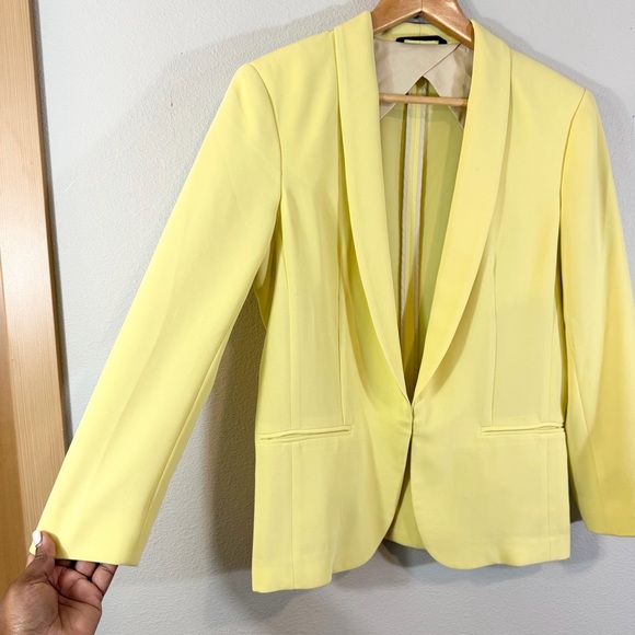 rag & bone Crepe Tuxedo Jacket Blazer Size 6 Chartreuse Yellow Preppy Academia - Picture 2 of 13